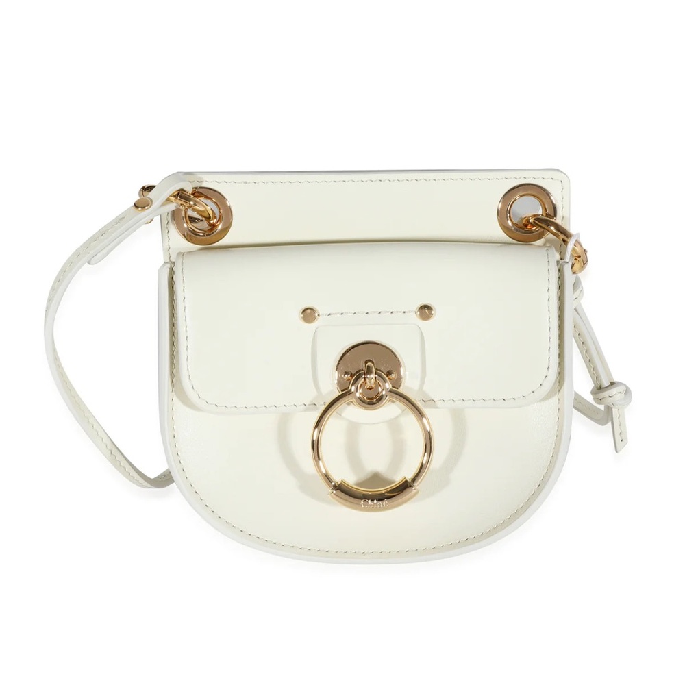 Chloé natural white leather mini flat pouch